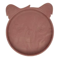 Śliniaki i fartuszki - Nuuroo silikonowy talerzyk obiadowy duży KOALA Rosa Red - miniaturka - grafika 1