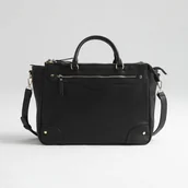 Torby i organizery dla mam - Torba do wózka CARLA czarna ze złotymi okuciami - miniaturka - grafika 1