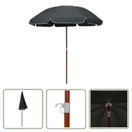 Parasole ogrodowe - The Living Store Parasol ogrodowy na stalowym słupku - 240 cm - antracytowy - Parasol Ogrodowy - miniaturka - grafika 1