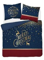 Pościel - Detexpol Pościel świąteczna 160x200 4264 A Merry Christmas granatowa bawełniana Holland Święta 2022 - miniaturka - grafika 1