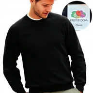 Bluzy męskie - Męska Gruba Bluza Raglan Classic Fruit Of The Loom black XXL - miniaturka - grafika 1