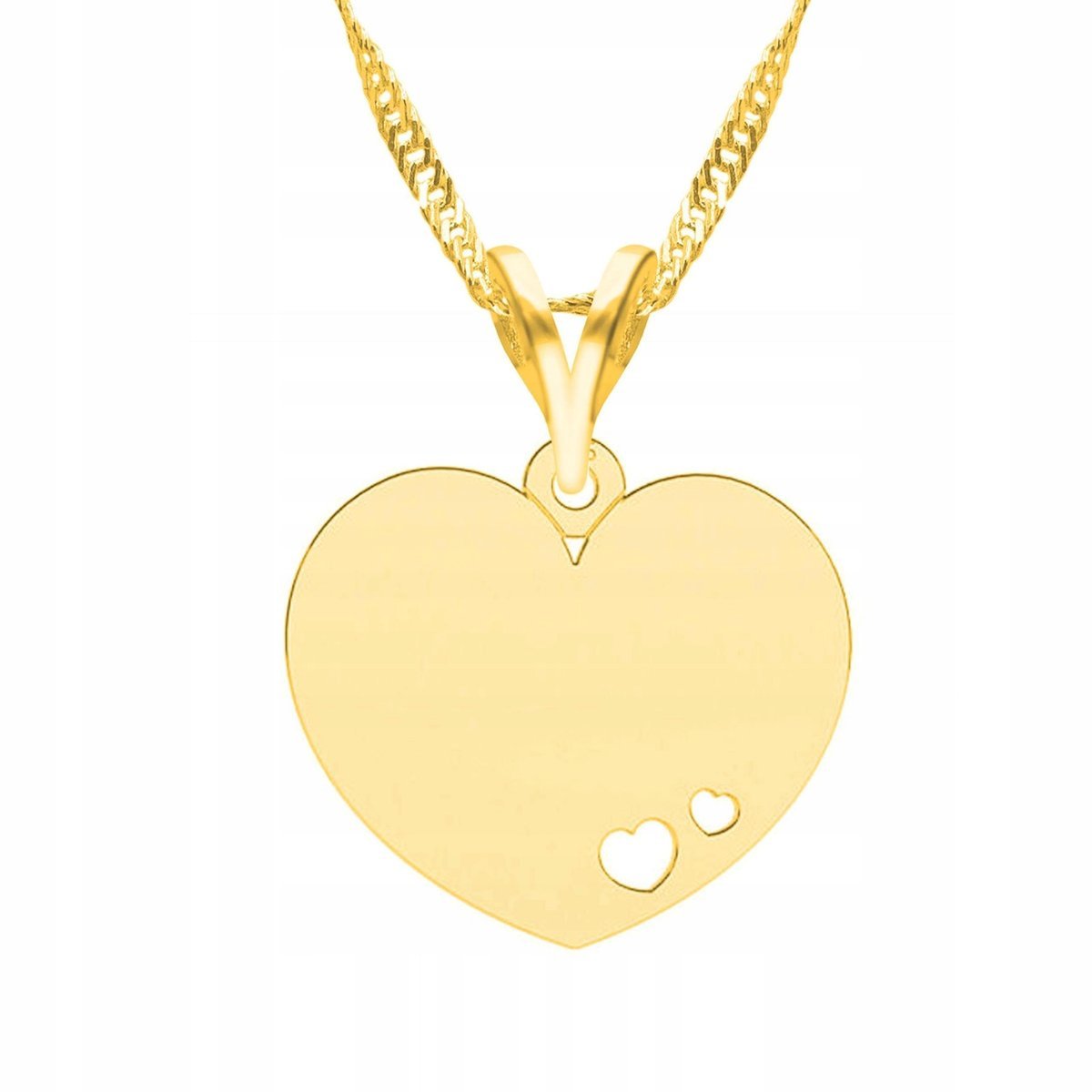 Złoty Naszyjnik Heart Miłość z Sercem Serce Serduszko Love SREBRO 925