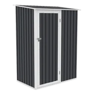 Altany ogrodowe - Domek ogrodowy KENT 143x89cm Cold Grey, metalowy, z drzwiami na zawiasy, wentylowany, idealny schowek na narzędzia ogrodowe i sprzęt Hardmaister - miniaturka - grafika 1