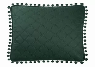 Spod Igły i Nitki, Butelkowa zieleń Poszewka Do Narzuty Z Pomponami  POMPOO, 50x70 cm - Poszewki na poduszki - miniaturka - grafika 1