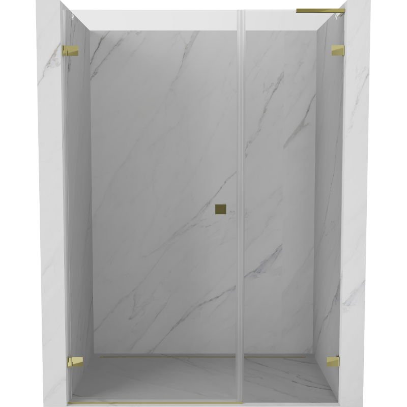 Mexen Lunar-B L drzwi prysznicowe uchylne lewe 125 cm, transparent, złote - 832SL-125-050-50-00-L