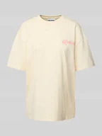 Koszulki i topy damskie - T-shirt o kroju oversized z nadrukiem z logo - miniaturka - grafika 1