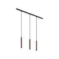 Lampy sufitowe - QAZQA Nowoczesny system oświetleniowy szynowy z 3 lampami wiszącymi w kolorze brązowym, jednofazowy - Slimline Keno - miniaturka - grafika 1