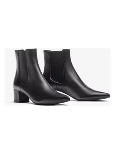 Unisa Skórzane sztyblety "Jurik" w kolorze czarnym - Botki damskie - miniaturka - grafika 1