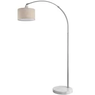 Lampy stojące - Lampa Podłogowa Łukowa 133-180cm Klosz z Tkaniny Beżowy - miniaturka - grafika 1