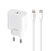 Ładowarki do telefonów - Maxlife ładowarka sieciowa PD QC MXTC-06-20C 1x USB-C 20W biała + kabel USB-C - Lightning 20W - miniaturka - grafika 1