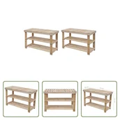 Szafki na buty - Ławka na buty 2 w 1 The Living Store 2 szt. Lite drewno jodłowe - miniaturka - grafika 1