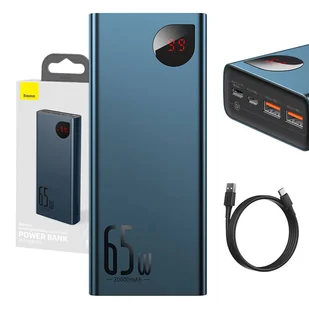 Baseus PPIMDA-D03 Powerbank Adaman 20000mAh metalowy QC 3.0 PD Huawei SCP QC 3.0 65W niebieski PPIMDA-D03 - Powerbanki - miniaturka - grafika 2