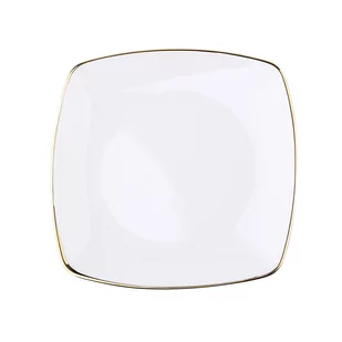 MariaPaula Porcelana Talerz deserowy porcelana Moderna Gold 18 cm kwadratowy - Talerze - miniaturka - grafika 1