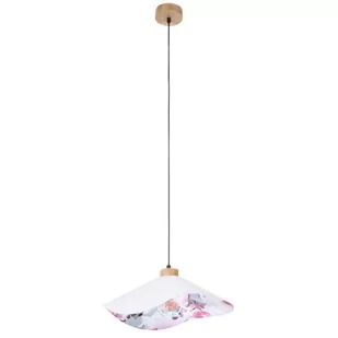 Britop Wisząca LAMPA materiałowa HATTU FLORAL 1614719174 kopułowa OPRAWA vintage ZWIS motyw kwiatowy szary multikolor - Lampy sufitowe - miniaturka - grafika 1