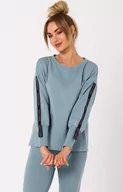 Kurtki i kamizelki sportowe damskie - Bluza damska z lampasami kolor agawa M727, Kolor agawa, Rozmiar L, MOE - Primodo.com - miniaturka - grafika 1