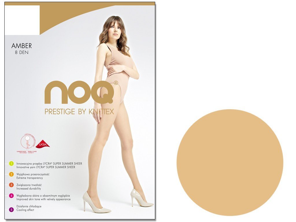 Rajstopy Cienkie Gładkie Amber 8 Den Naturel 2