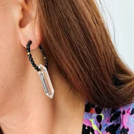 Torby męskie - Kolczyki Ze Stali Szlachetnej Pozłacanej Kryształ Górski Kst2943 - miniaturka - grafika 1