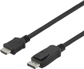 Kable komputerowe i do monitorów - Kabel Deltaco Kabelis DELTACO DisplayPort į HDMI, 4K UHD, 1m, juodas / DP-3010-K / R00110011 - miniaturka - grafika 1