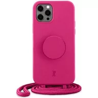 Etui i futerały do telefonów - Etui JUST ELEGANCE PopGrip do Apple iPhone 12/12 Pro Różowy - miniaturka - grafika 1