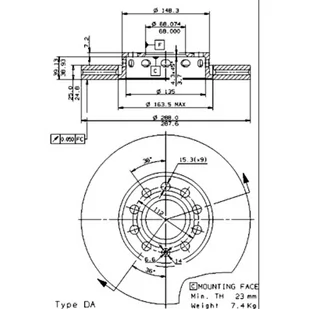 Tarcza hamulcowa BREMBO 09.5745.21 - Tarcze hamulcowe - miniaturka - grafika 1