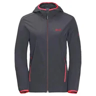 Kurtki damskie - Jack Wolfskin Turbulence damska kurtka softshellowa, damska, 1303652, hebany, S - miniaturka - grafika 1