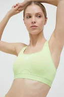 Bielizna sportowa damska - adidas Performance biustonosz sportowy Powerreact kolor zielony gładki - miniaturka - grafika 1