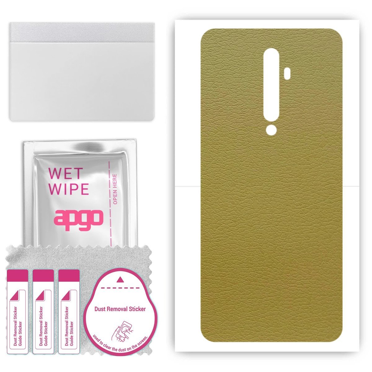 Folia naklejka skórka strukturalna na TYŁ do Oppo Reno2 F - Skóra Oliwkowa - apgo SKINS