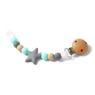 Akcesoria do smoczków - BabyOno BabyOno Zawieszka do smoczka silikon NATURAL NURSING szara - miniaturka - grafika 1