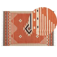 Dywany - Dywan bawełniany kilim 140 x 200 cm pomarańczowy GAVAR - miniaturka - grafika 1
