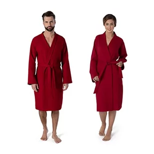 Möve Kimono Homewear szlafrok z waflowego materiału pique, czerwony, M 276120663075_M - Szlafroki damskie - miniaturka - grafika 1