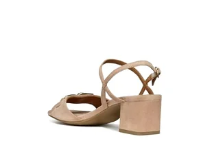 Geox Damskie sandały D New ERAKLIA 50 Heeled Sandal, Nude, 40 EU, nude, 40 EU - Moda i Uroda OUTLET - miniaturka - grafika 1