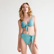 Stroje kąpielowe - Reserved - Dół bikini z wysokim stanem - Turkusowy - miniaturka - grafika 1