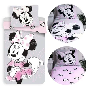 DISNEY Myszka Minnie DWUSTRONNA, bawełniana pościel dziecięca na zamek, 100% BAWEŁNA 140x200cm+70x90cm OEKO-TEX - Pościel dla dzieci - miniaturka - grafika 1