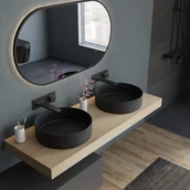 Umywalki - Bernstein Umywalka nablatowa NT04 ze stali nierdzewnej - Ø 40cm - czarny mat - miniaturka - grafika 1