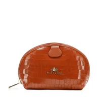 Kosmetyczki, organizery i kuferki - Kosmetyczka ze skóry croco półokrągła 15-3-005-55 - miniaturka - grafika 1