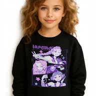 Bluzy dla dziewczynek - Bluza Dziecięca czarna RUMI MIRA ZOEY Do Szkoły K-pop Muzyka Wz Rozm 104 cm - miniaturka - grafika 1