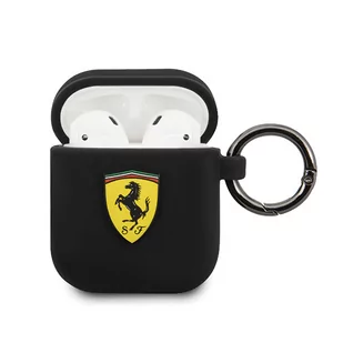 Ferrari Ferrari FESACCSILSHBK AirPods cover czarny/black Silicone uniwersalny FESACCSILSHBK - Akcesoria do słuchawek - miniaturka - grafika 2