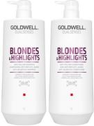 Zestawy kosmetyków damskich - Goldwell Dualsenses Blondes & Highlights Zestaw neutralizujący 2 x 1000 ml - miniaturka - grafika 1