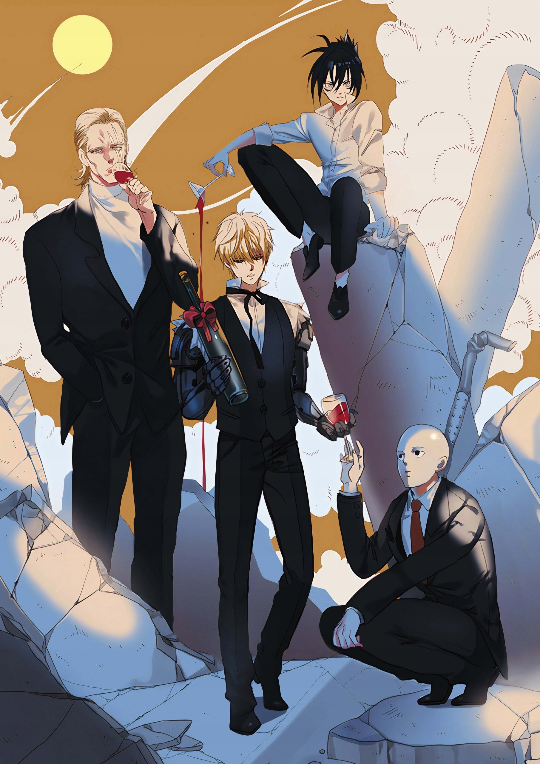 Plakat A3 One Punch Man Anime Saitama Genos