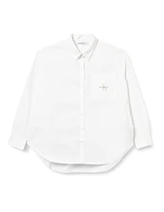 Calvin Klein Damska luźna koszula Monologo tkana topy, jasna biel, XXL, Jasnobiały, XXL - Koszulki i topy damskie - miniaturka - grafika 1