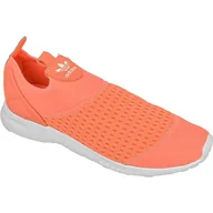 Slip on damskie - Buty adidas ORIGINALS ZX Flux ADV Smooth Slip On W S75740 białe pomarańczowe - Adidas - miniaturka - grafika 1