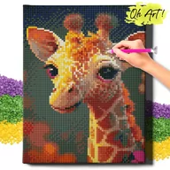 Zabawki kreatywne - HAFT DIAMENTOWY 5D z RAMĄ Mała żyrafa Diamond Painting Mozaika Dla Dzieci Zwierzęta Oh Art! - miniaturka - grafika 1