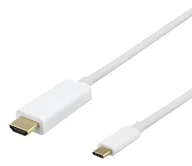 Adaptery i przejściówki - Deltaco 00140022 adapter kablowy 2 m USB Type-C HDMI Biały - miniaturka - grafika 1