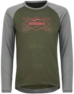 Koszulki rowerowe - Zimtstern PureFlowz LS Shirt Men, oliwkowy/szary XXL 2022 Koszulki MTB i Downhill - grafika 1