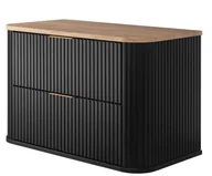 Szafki łazienkowe - Szafka podumywalkowa Rodan Elegance 80 cm czarny/dąb craft złoty - miniaturka - grafika 1