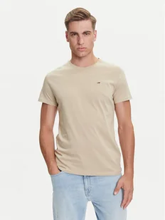 Tommy Jeans T-Shirt DM0DM04411 Beżowy Slim Fit - Koszulki męskie - miniaturka - grafika 1