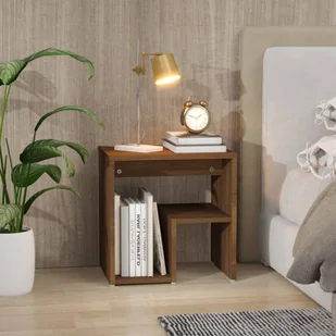 Lumarko Szafka nocna, brązowy dąb, 40x30x40 cm - Szafki nocne - miniaturka - grafika 6