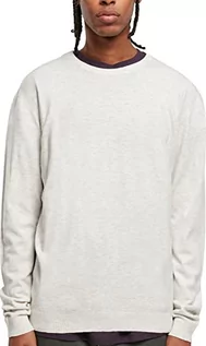 Bluzy męskie - Urban Classics Męska bluza Eco Mix Sweater, jasnoszara, M, jasnoszary, M - grafika 1
