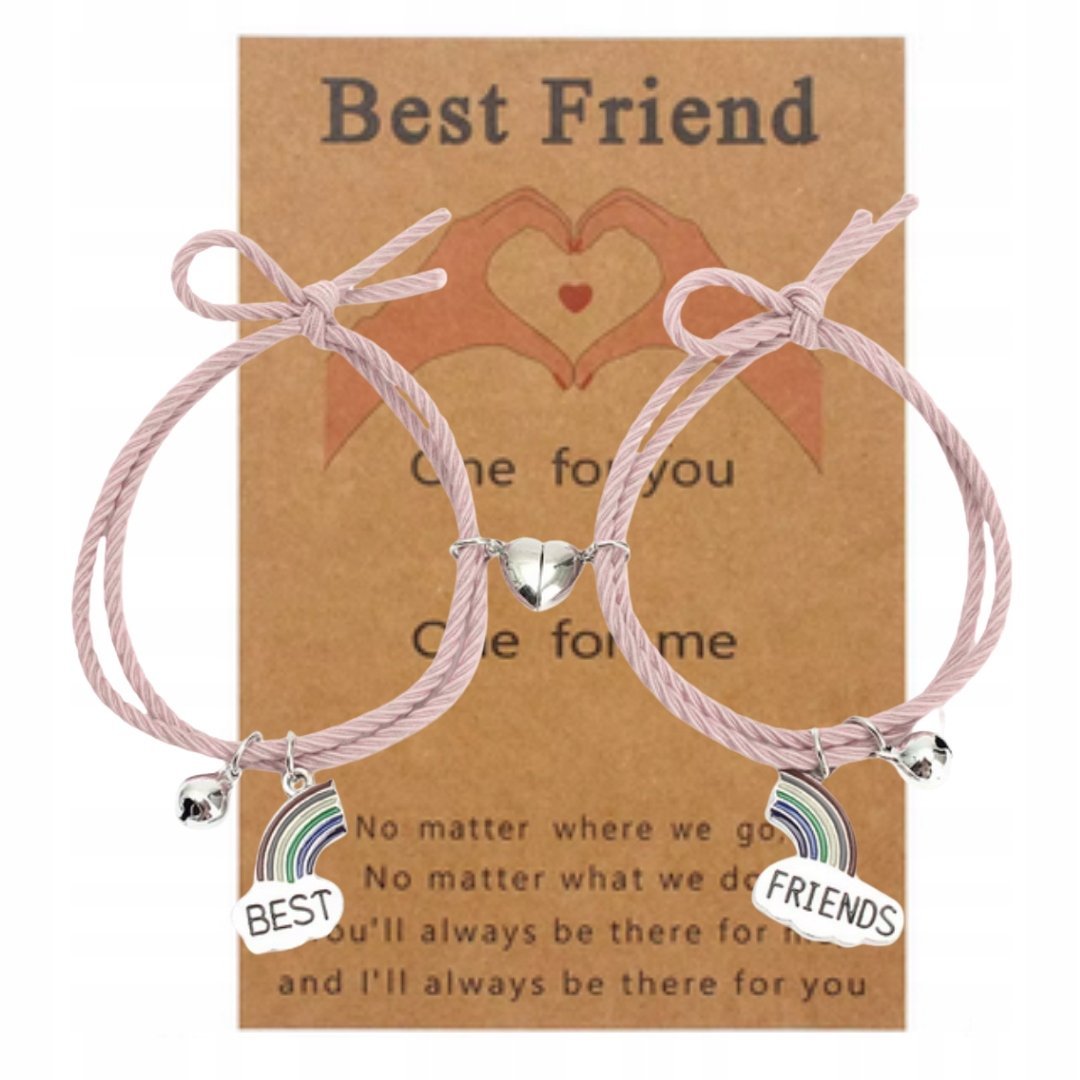 Bransoletki Przyjaźni Best Friends 2 szt Różowe Sznurkowe Kolorowe