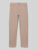 Spodnie i spodenki dla chłopców - Chinosy o kroju regular fit z mieszanki bawełny model ‘PETE’ - miniaturka - grafika 1